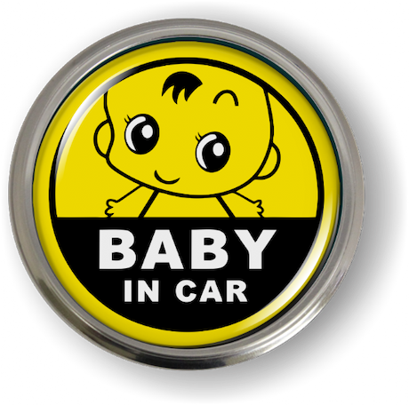 Baby In Car 3D Domed Emblem